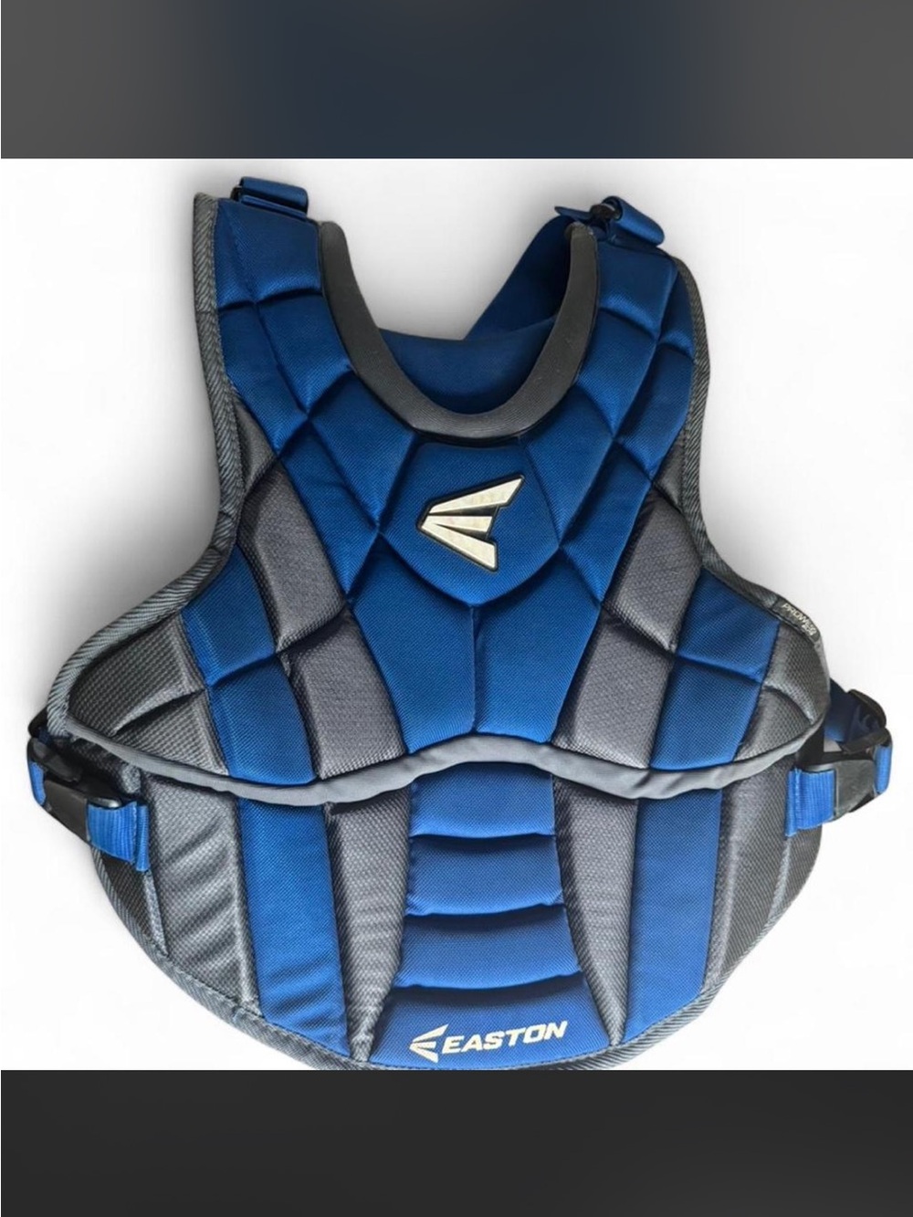 Easton Blue and Gray Padded Chest Guard
